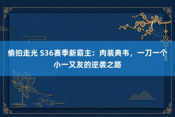 偷拍走光 S36赛季新霸主：肉装典韦，一刀一个小一又友的逆袭之路