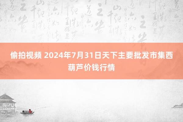 偷拍视频 2024年7月31日天下主要批发市集西葫芦价钱行情