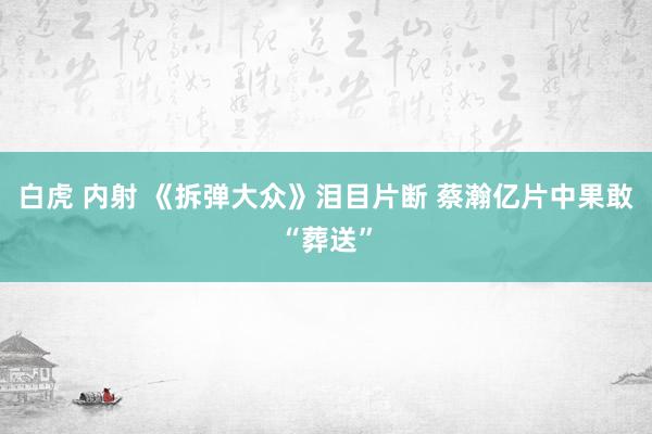 白虎 内射 《拆弹大众》泪目片断 蔡瀚亿片中果敢“葬送”